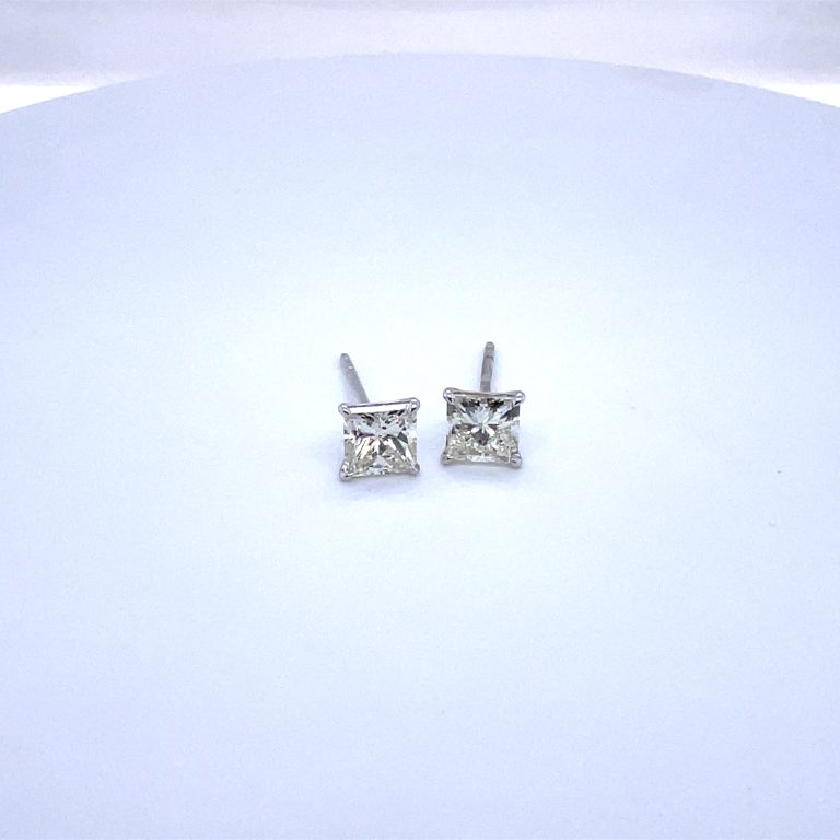 Diamoond Cushion Cut Earrings