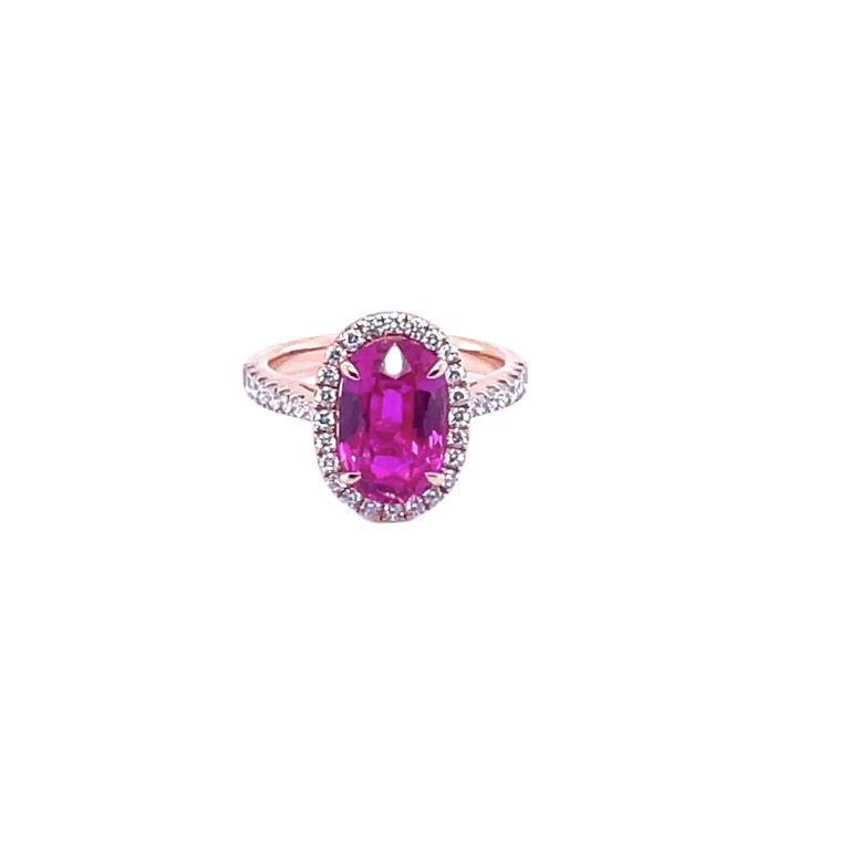 Oval Pink Ruby Ring