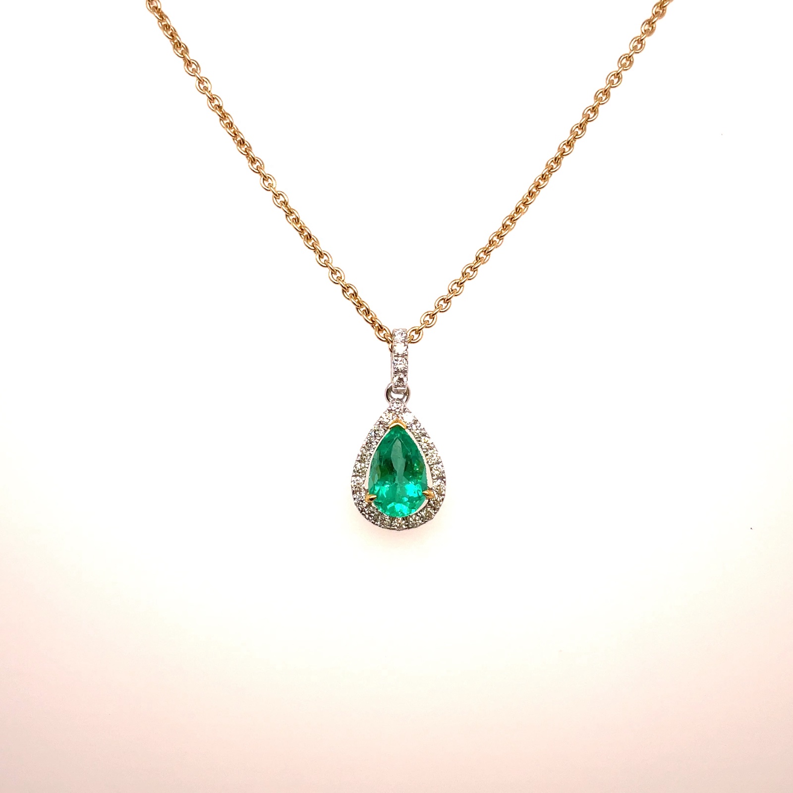 Emerald Pear Shape Necklace