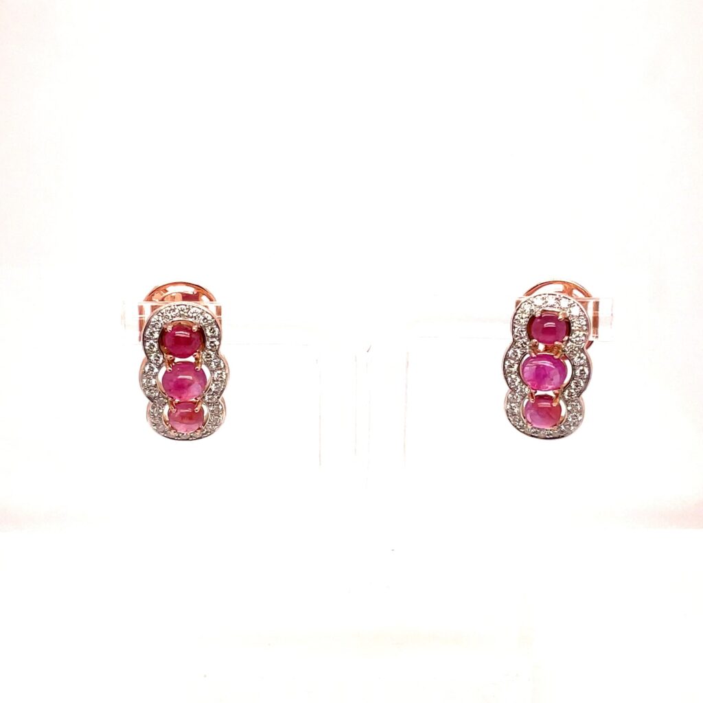 Ruby Cabochon Earrings