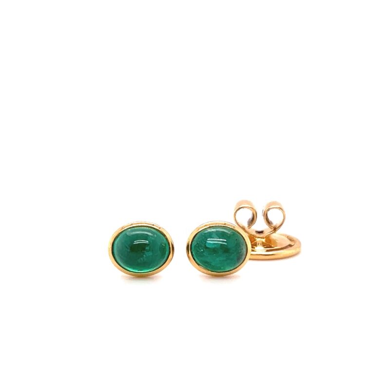 Emerald Cabochon Earrings