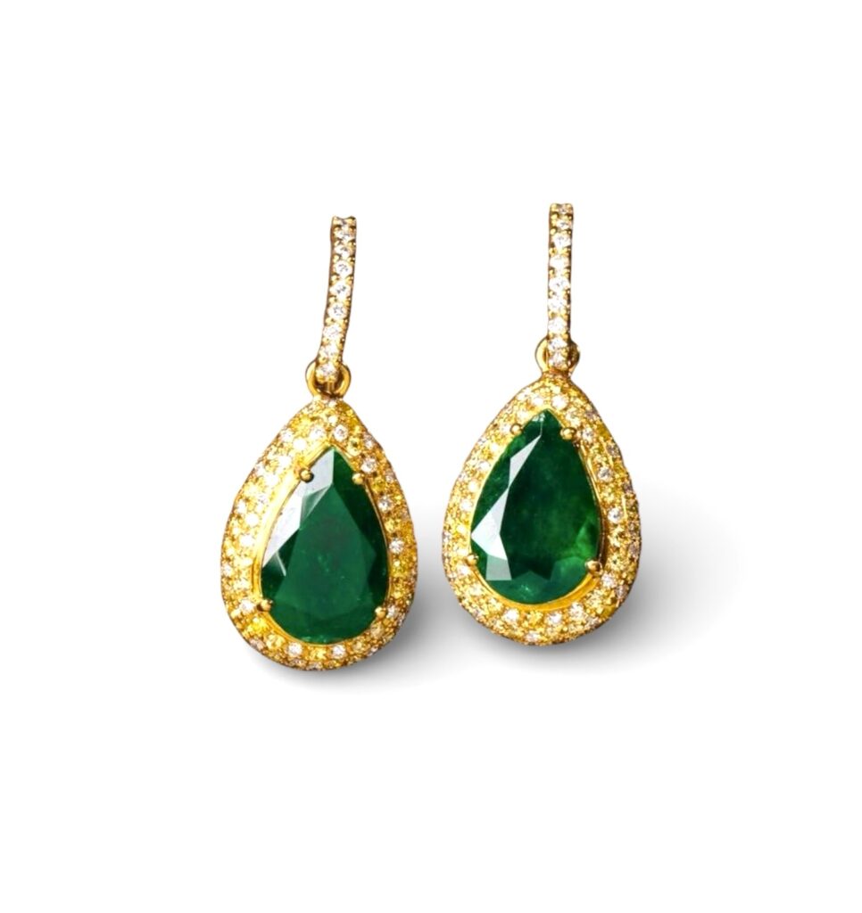 Emerald Drop Shape Earring