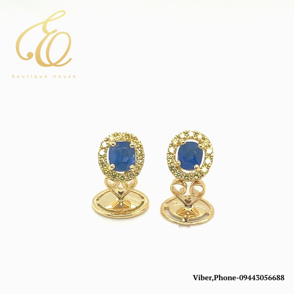 Sapphire & Yellow Diamond ErEarring