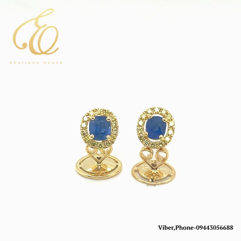 Sapphire & Yellow Diamond ErEarring